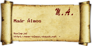 Maár Álmos névjegykártya